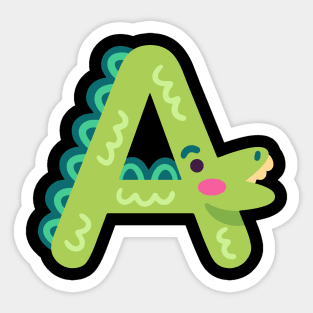 Letter A animal alphabet back to school Sticker